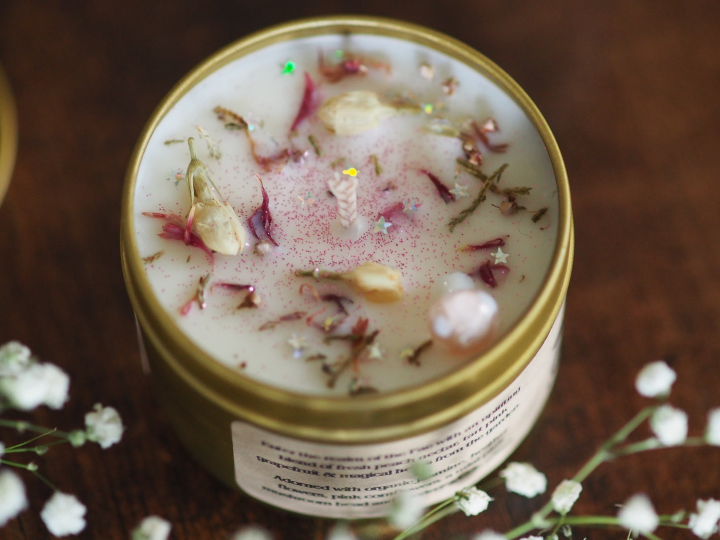 Pixie Dust - Peach & Pink Grapefruit - Botanical Soy Candle