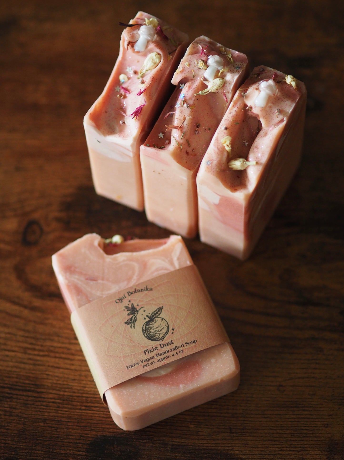 Pixie Dust - Fresh Peach & Pink Grapefruit - Handcrafted Vegan Soap