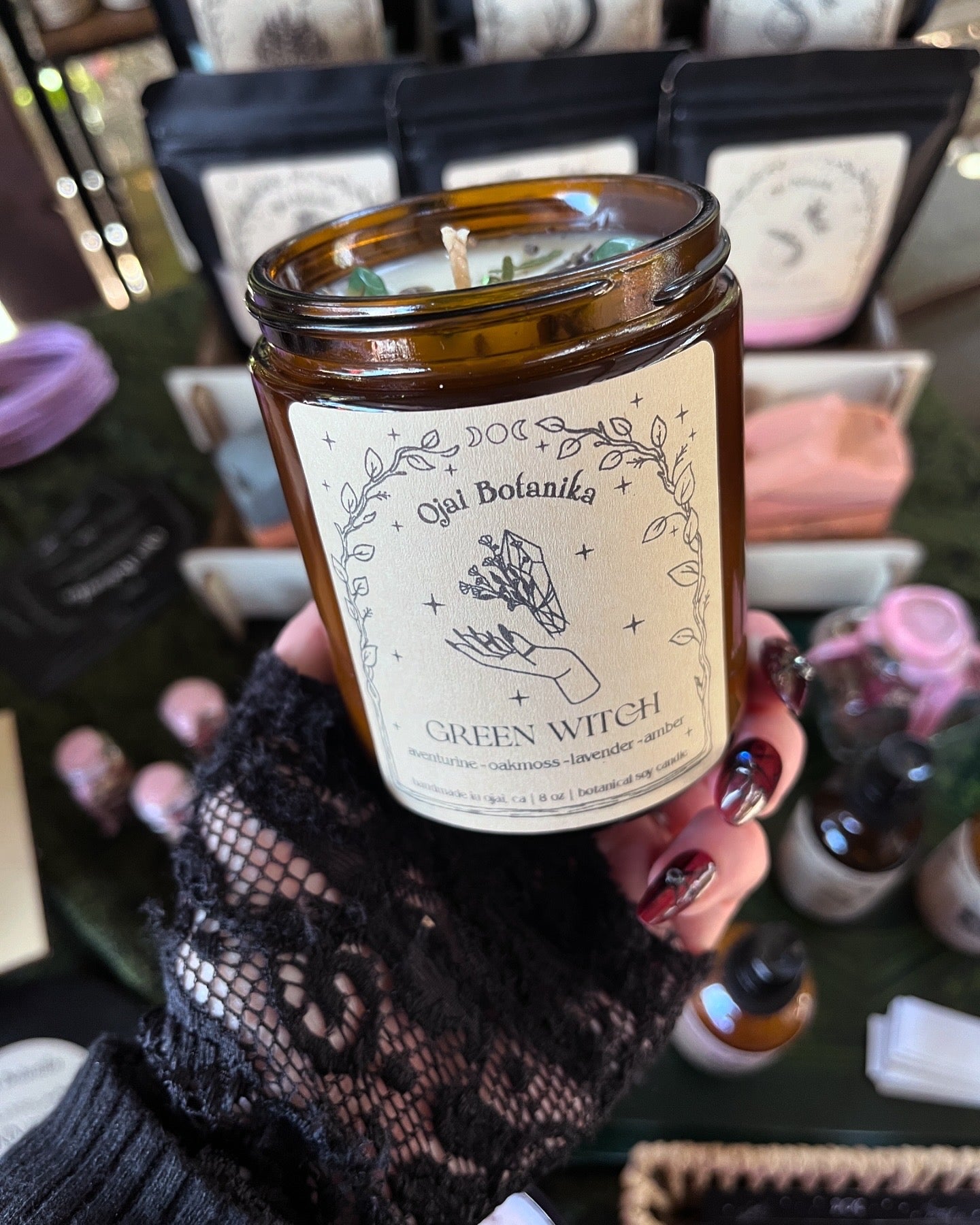 Green Witch - Oakmoss, Amber, Lavender & Aventurine - Preorder Choose Your Product