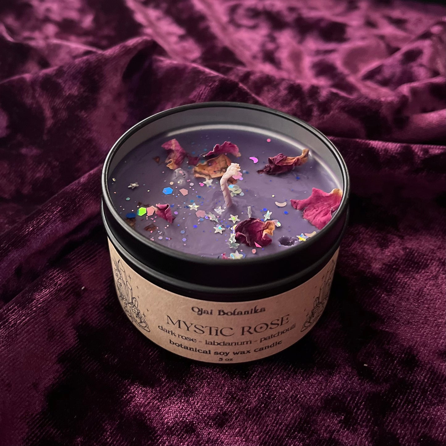 Mystic Rose - Dark Rose, Patchouli, Oud - Handmade Soy Candle - Limited Edition
