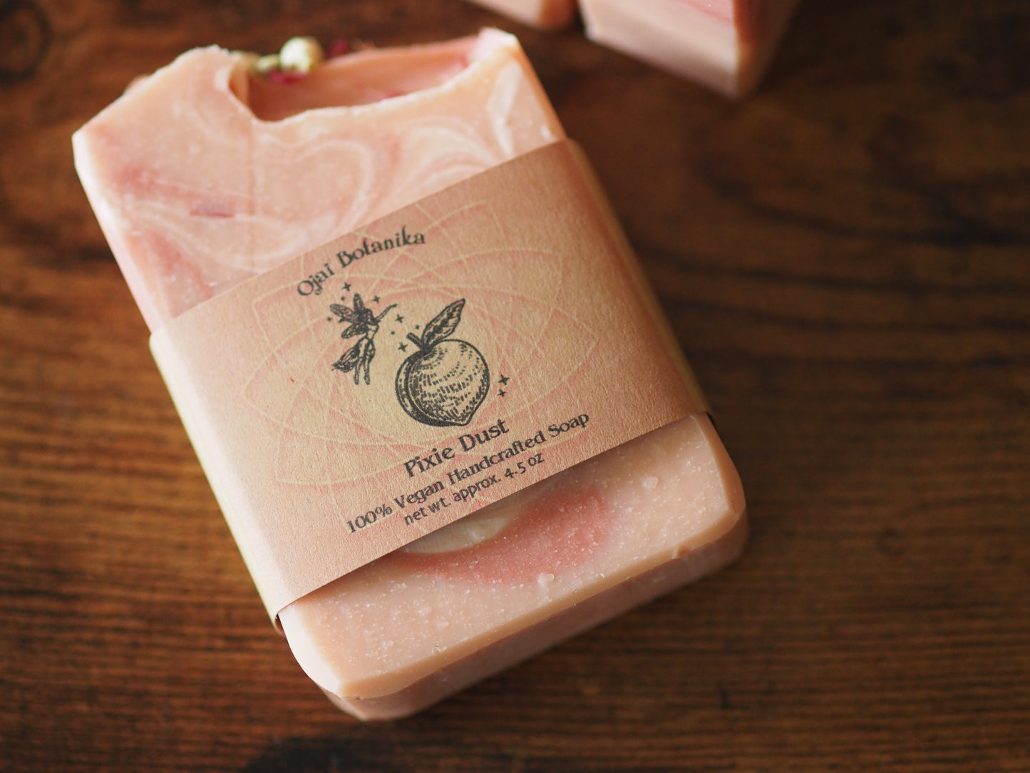 Pixie Dust - Fresh Peach & Pink Grapefruit - Handcrafted Vegan Soap