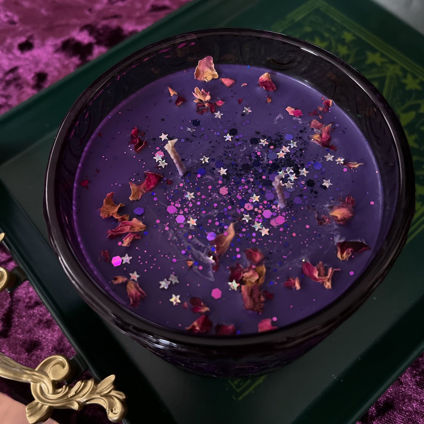 Mystic Rose - Dark Rose, Labdanum and Patchouli - Large Double Wick Handmade Soy Candle