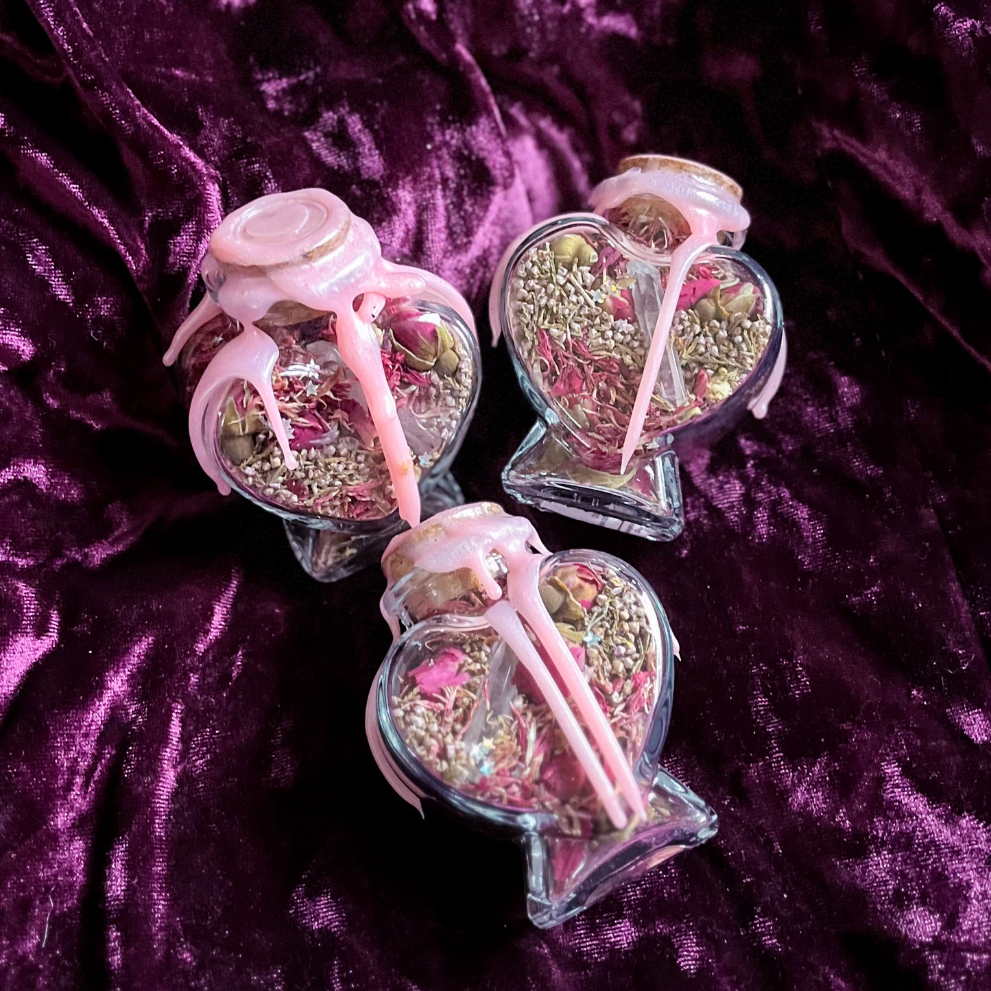 Love Spell Jars - Quartz, Rose, Jasmine, Clove