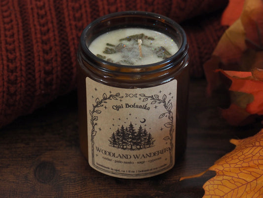 Woodland Wanderer - Cedar, Palo Santo, Sage & Cypress - Handmade Soy Candle - Fall Limited Edition