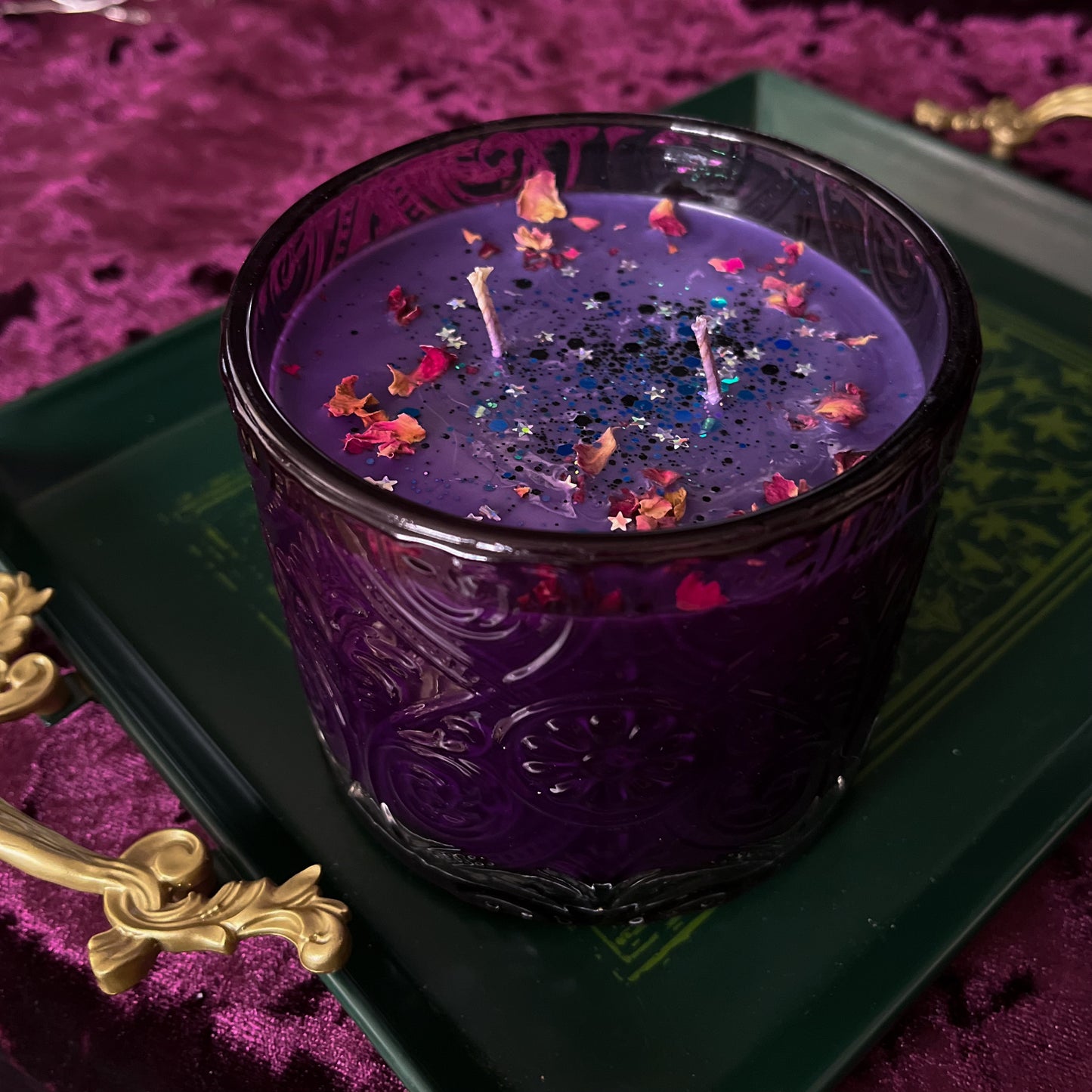 Mystic Rose - Dark Rose, Labdanum and Patchouli - Large Double Wick Handmade Soy Candle