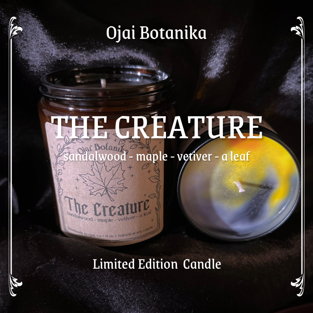 The Creature Frankenstein Inspired Limited Edition Candle - Sandalwood, Maple, Vetiver & a Leaf