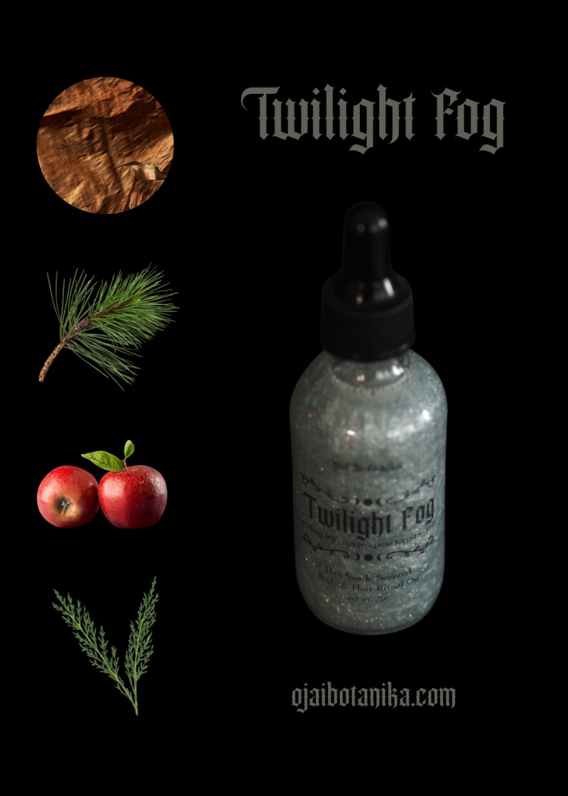 Twilight Fog - Mahogany, Red Apple, Fog, Rainy Forests - Candle, Body & Hair Oil and Body & Hair Spray