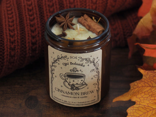 Cinnamon Brew - Cinnamon, Chai & Vanilla - Handmade Soy Candle - Fall Limited Edition