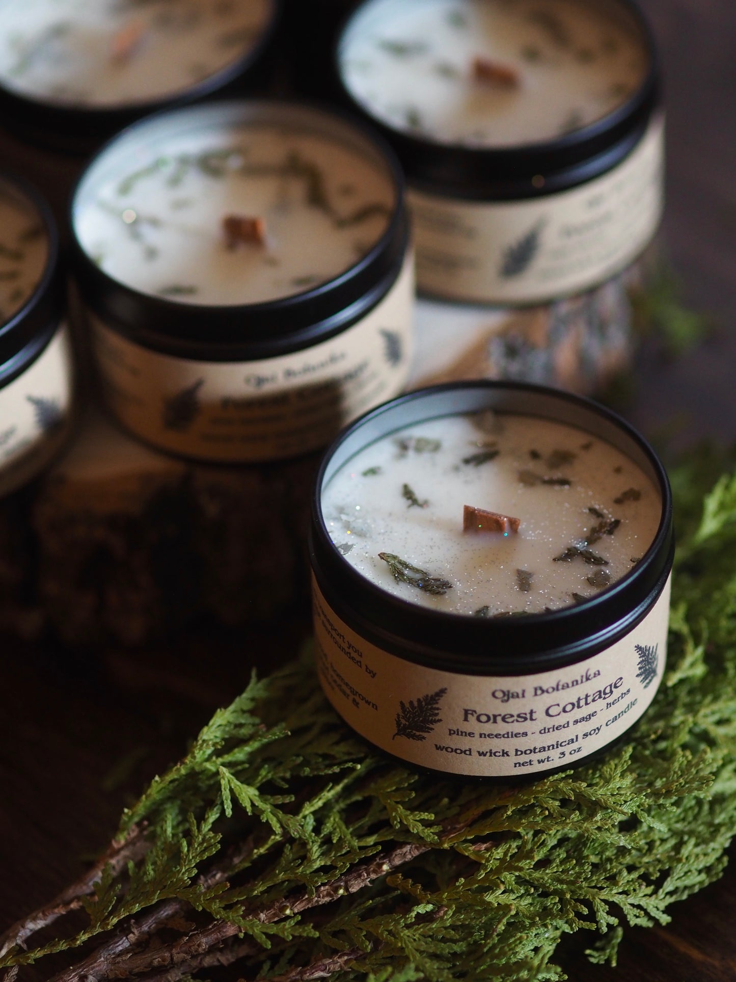 Forest Cottage - Pine Needle & Sage - Wood Wick Soy Candle - Limited Edition