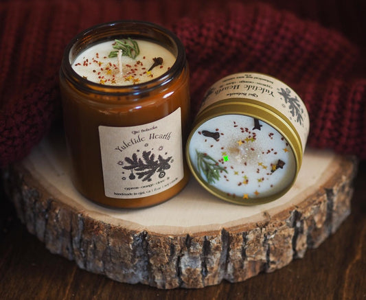 Yuletide Hearth - Cypress, Orange, Clove & Fir - Handmade Soy Candle - Limited Edition