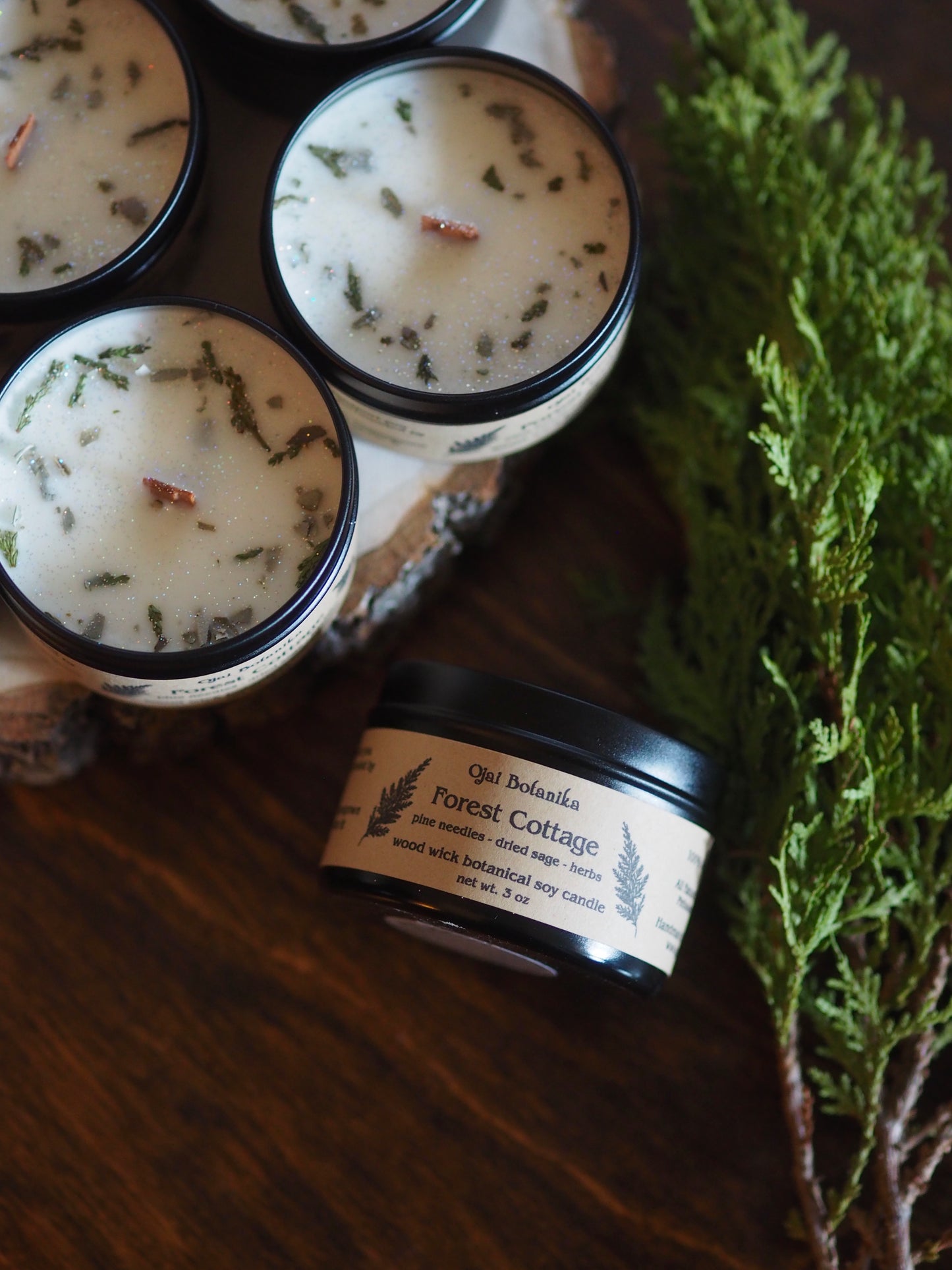 Forest Cottage - Pine Needle & Sage - Wood Wick Soy Candle - Limited Edition