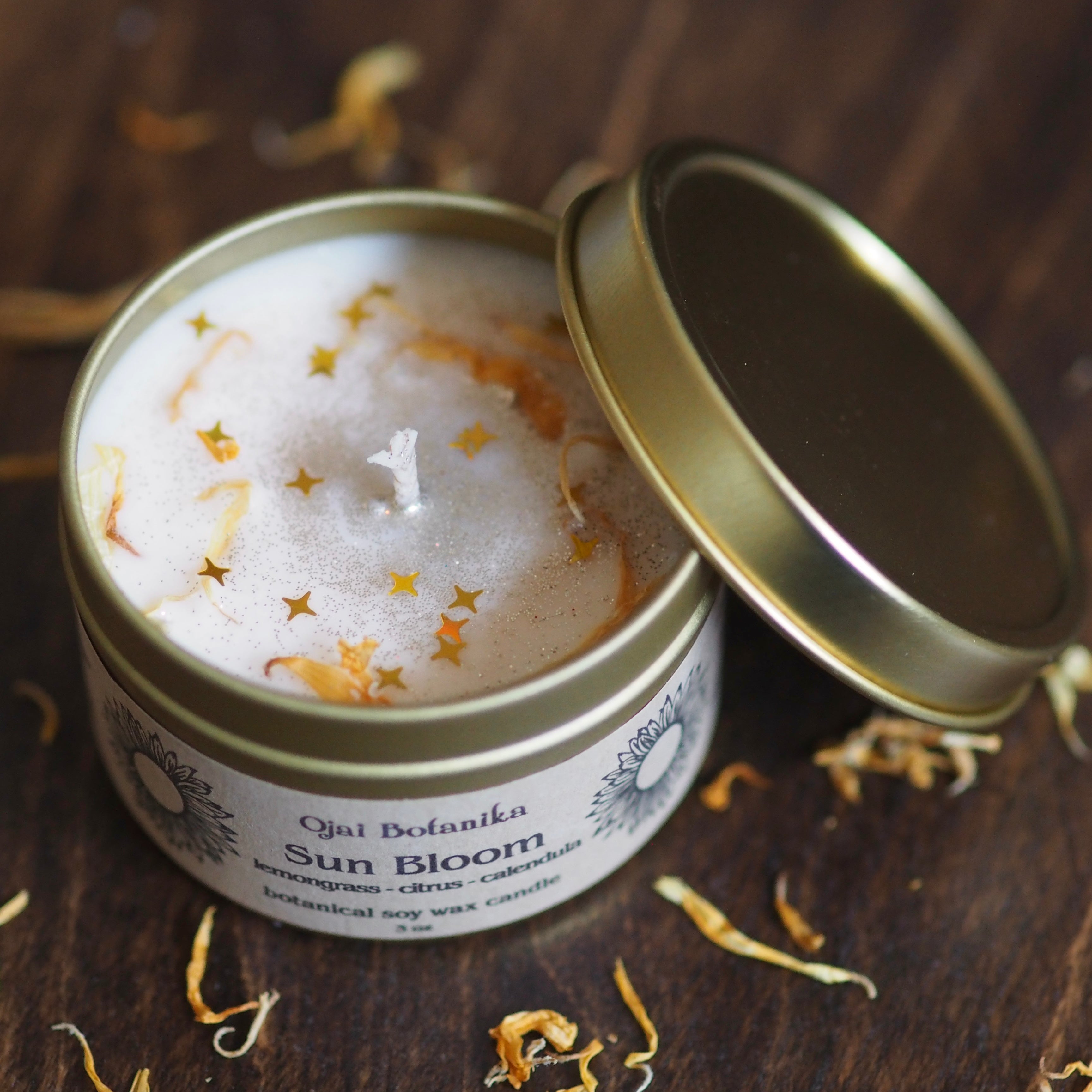 Sun Bloom - Lemongrass & Sweet Citrus - Botanical Soy Candle