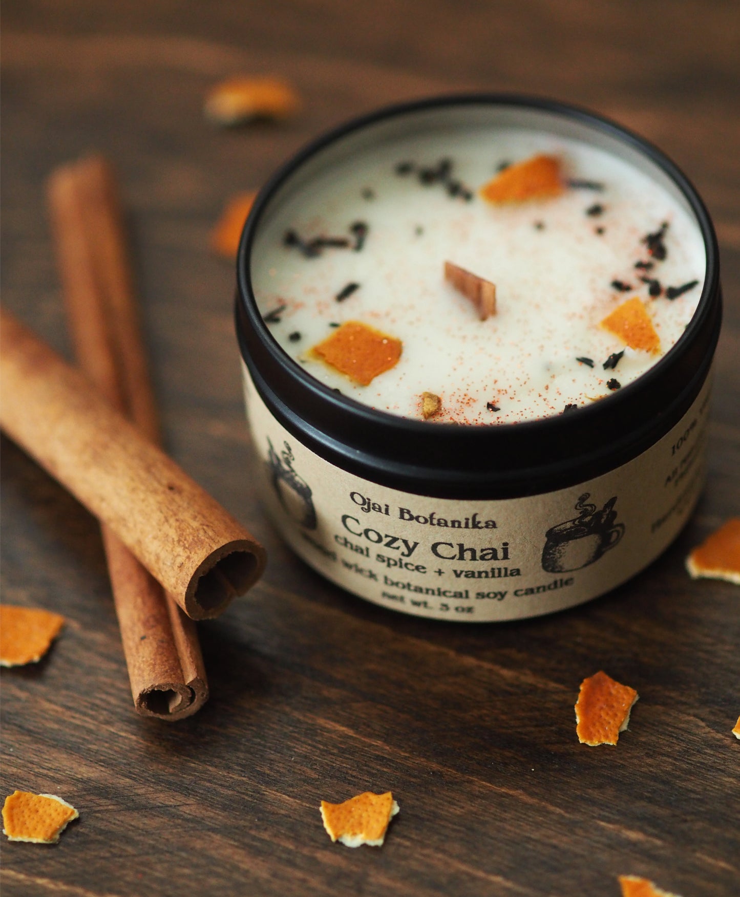 Cozy Chai - Chai Spice & Vanilla - Wood Wick Soy Candle - Limited Edition