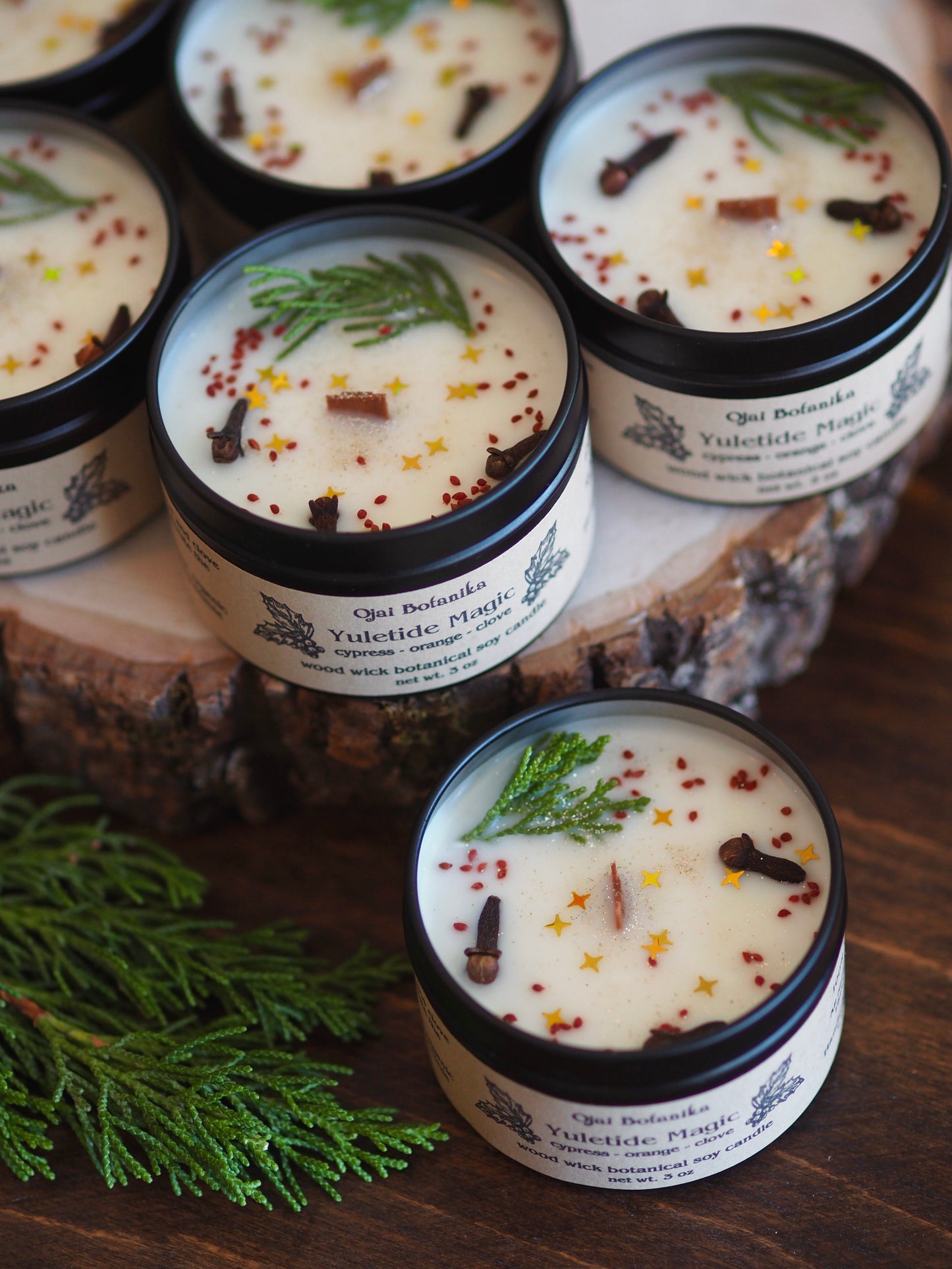 Yuletide Magic - Cypress, Orange & Clove - Wood Wick Soy Candle - Limited Edition